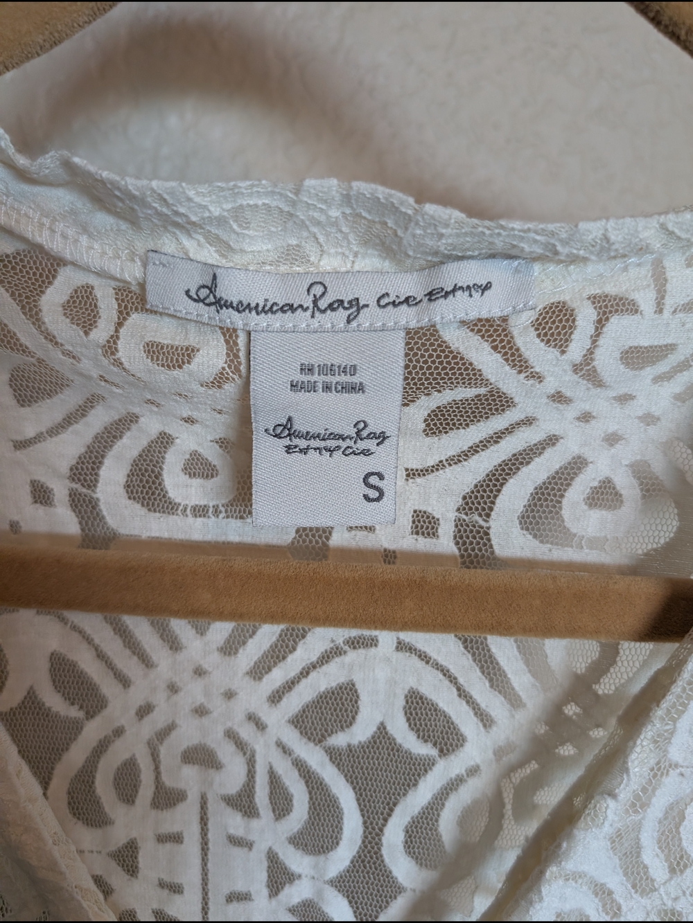 American Rag Cream Lace V-Neck Mini Dress - Picture 3 of 4